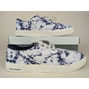 Sun + Stone Kiva Casual Sneakers Mens 12M Blue Tie Dye Lace Up Low Top Shoes NWB
